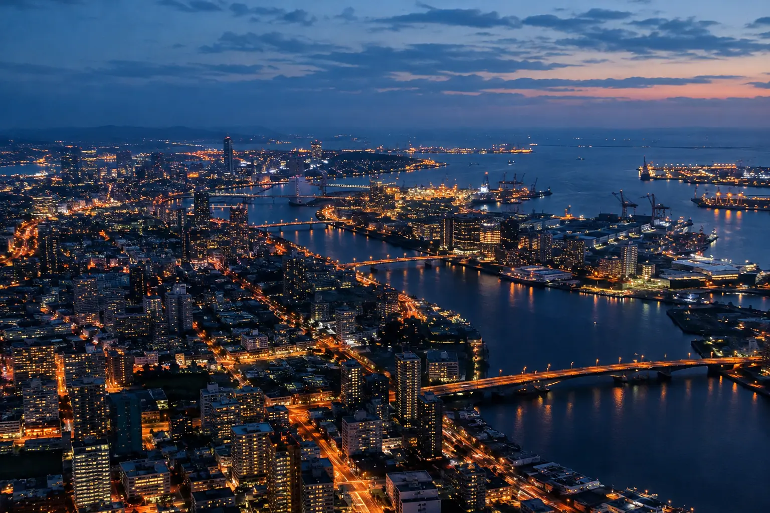 New York at night from above