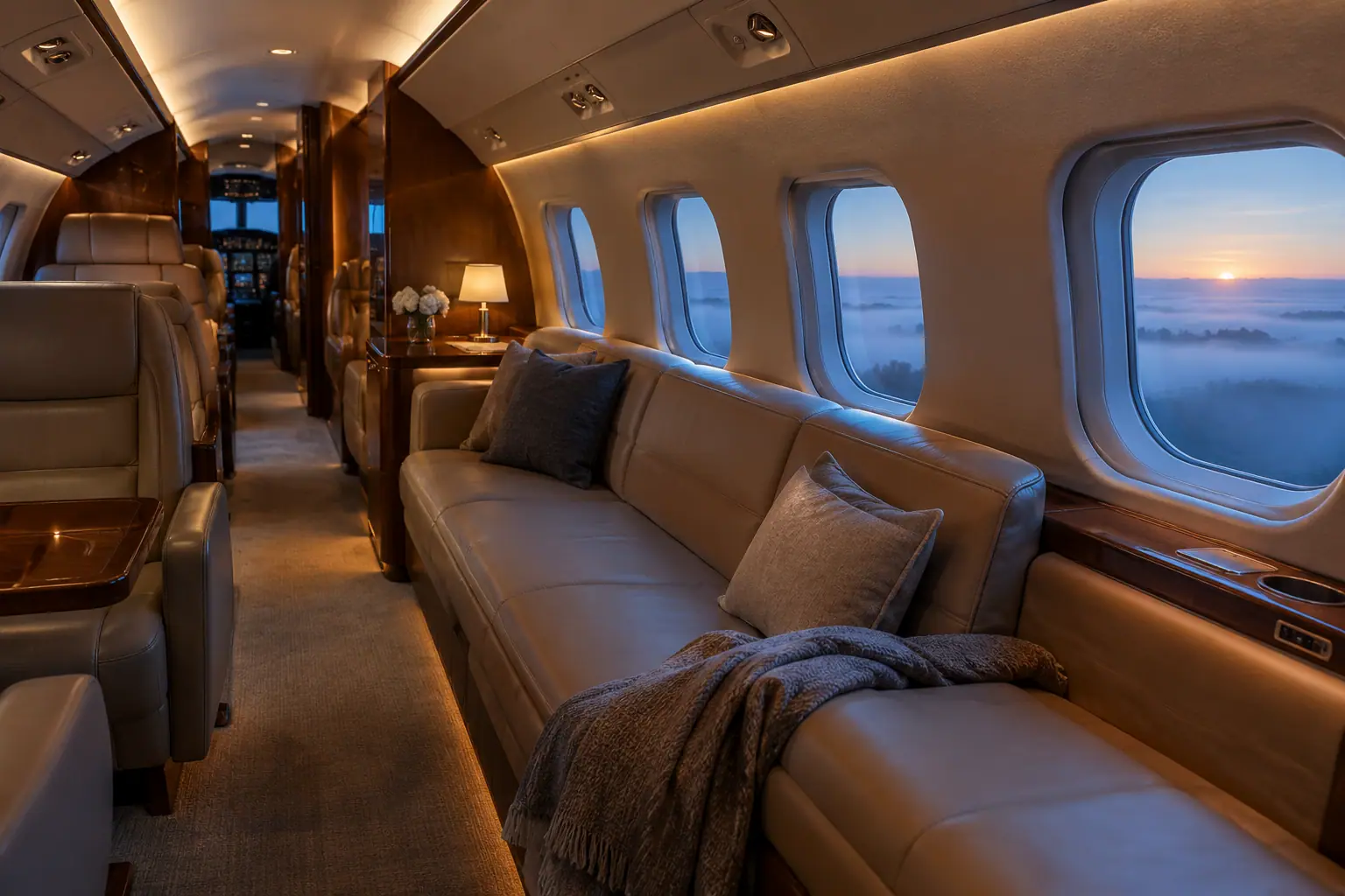 Heavy jet cabin interior