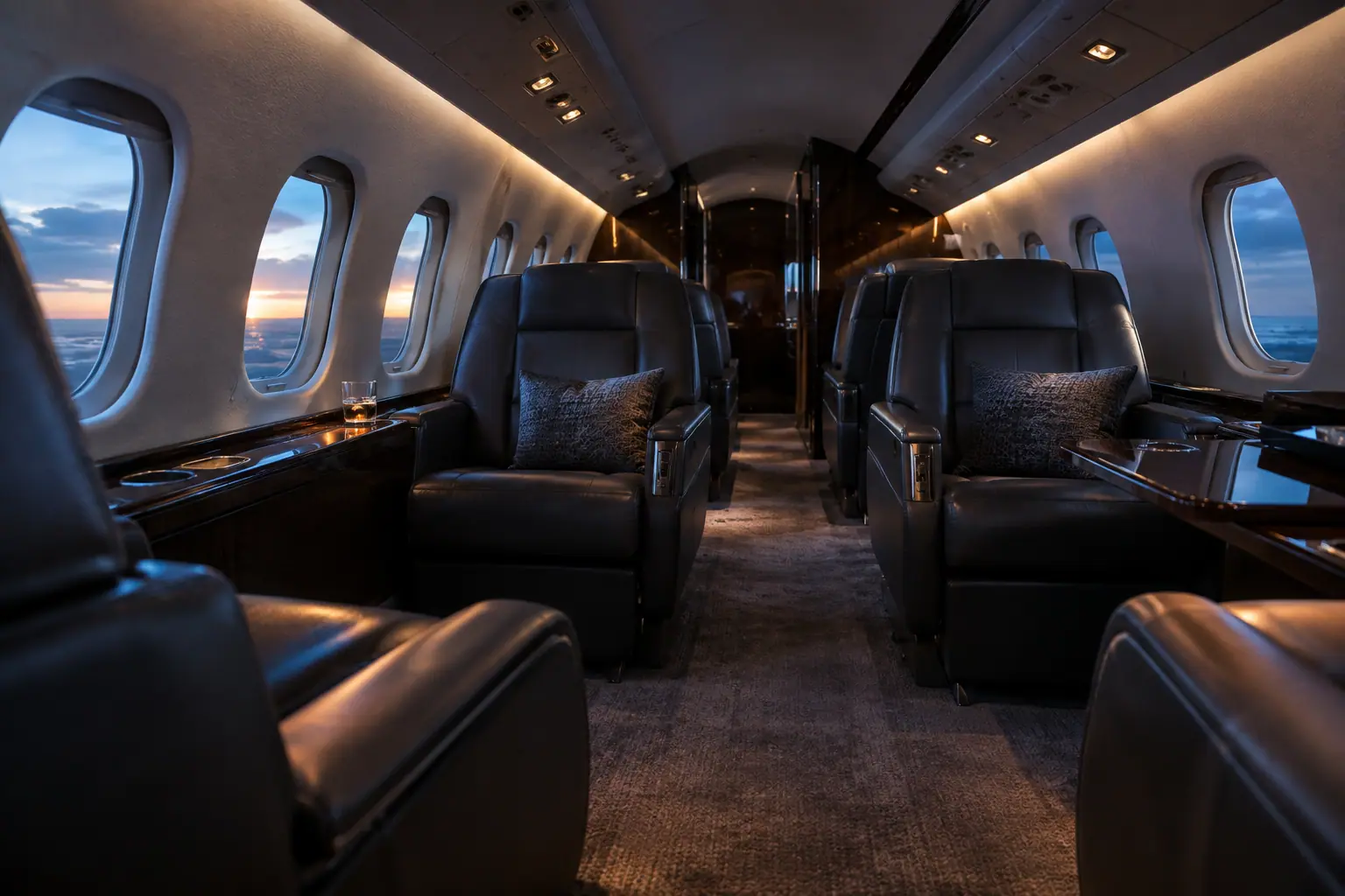 Private jet cabin