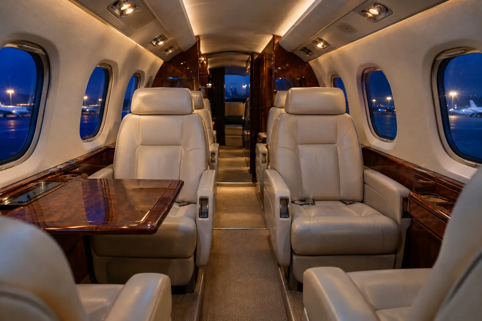 Turboprop cabin interior