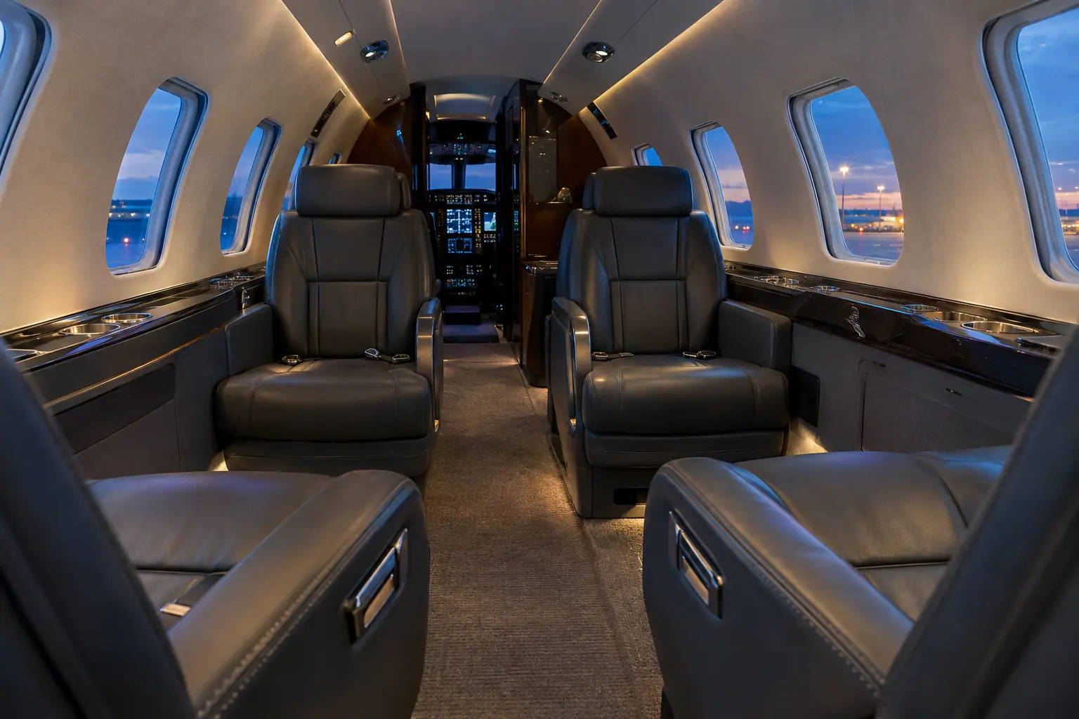 Light jet cabin interior